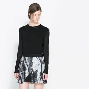 Zara Asymmetrical Marble Mini Skirt